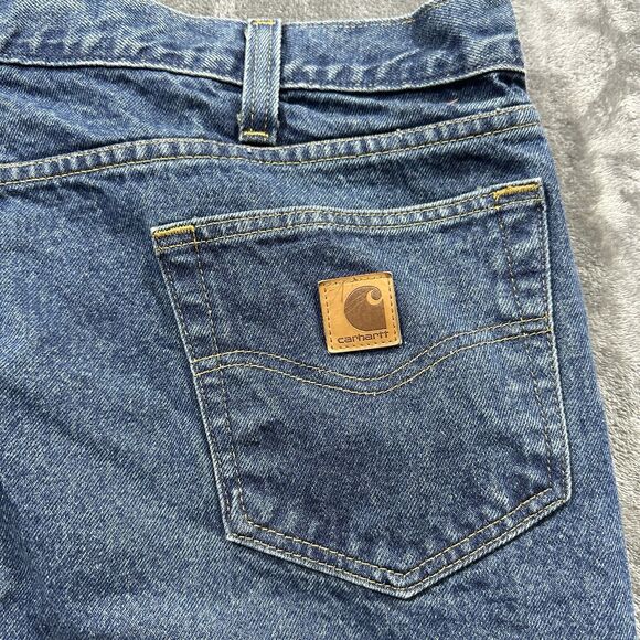 Carhartt Jeans Mens 42x30 Blue‎ Traditional Fit Workwear Denim Pants - Picture 6 of 12